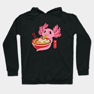 Axolotl Eating Ramen Noodles Hoodie